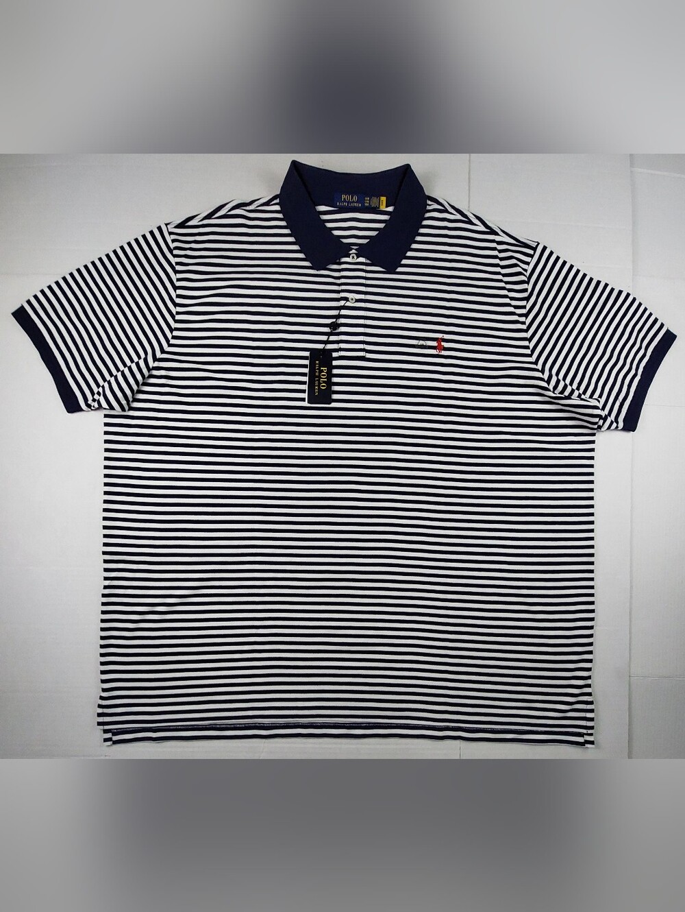 Polo Ralph Lauren Shirt Mens Size 5XB White Blue Stripes Red Pony NWT $125.00